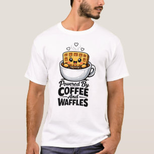 T-shirt Chemise drôle alimentée par café et Waffles Tee
