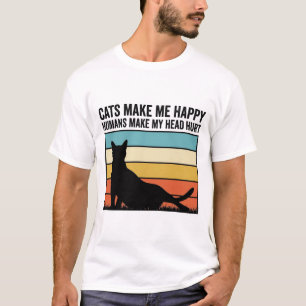 T-shirt Chemise drôle amateur de chat vintage chats me ren