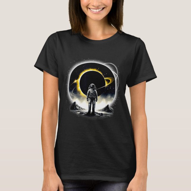 T-shirt Chemise drôle Astronaute Espace Éclipse Planète Sc (Devant)