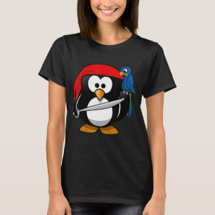 T-shirt Chemise drôle avec Pirate Penguin Animal Comic Car