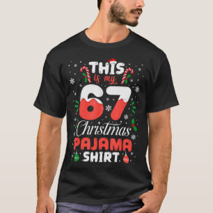 T-shirt Chemise drôle de 67 pyjamas de Noël Six Sept Mème