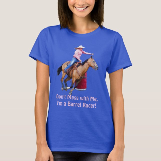T-shirt Chemise Drôle de Barrel Racing et Horse (Devant)