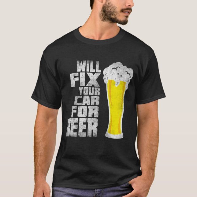 T-shirt Chemise drôle de bière d'amant de voiture de (Devant)