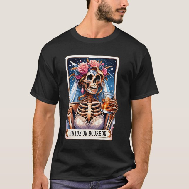 T-shirt Chemise drôle de carte de tarot Bride sur Bourbon (Devant)