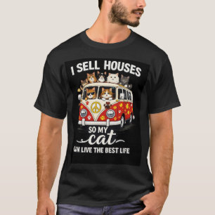 T-shirt Chemise drôle de chat d'agent immobilier – Je vend