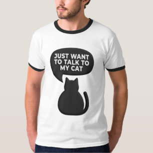 T-shirt Chemise drôle de chat d'anxiété sociale Papa cha