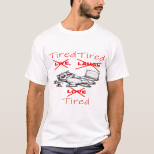 T-shirt chemise drôle de chat, tee-shirt de chat fatigué, 