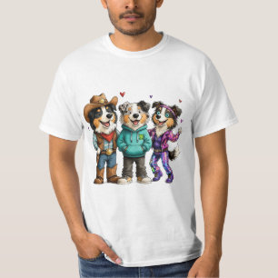 T-shirt Chemise drôle de chien Aussie Trio Tee mignon