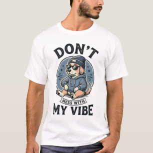 T-shirt Chemise drôle de chien cool vibe vintage vecteur T