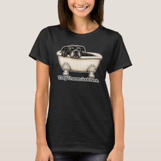 T-shirt Chemise drôle de chien noir Humour Pitbull