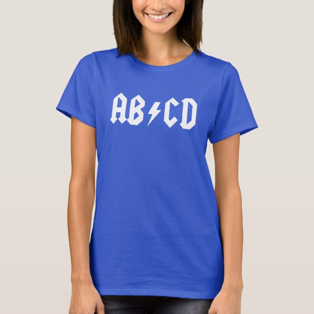 T-shirt Chemise drôle de dames de parodie d'ABCD (Devant)