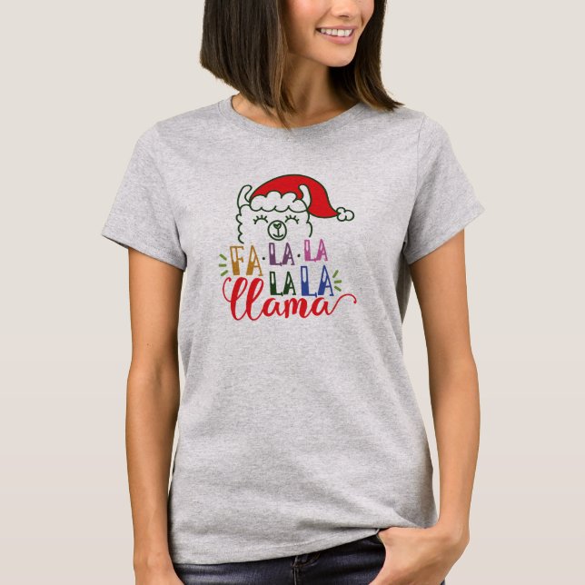 T-shirt Chemise drôle de Noël | de lama de La de La de La (Devant)