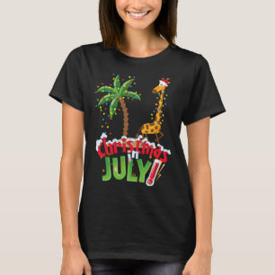 T-shirt Chemise drôle de Noël en juillet Santa Giraffe Pal
