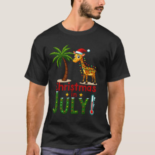 T-shirt Chemise drôle de Noël en juillet Santa Giraffe Pal