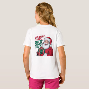 T-shirt Chemise drôle de Noël pour enfants avec Santa qui