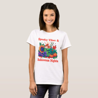 T-shirt Chemise drôle de nuit d'Halloween avec des vibrati