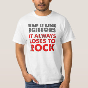 T-shirt Chemise drôle de papier à rock versus rap