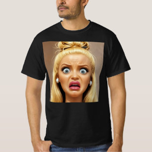 T-shirt Chemise drôle de poupée choquée, poupée dégoûtée S