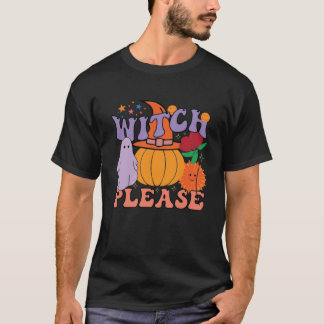 T-shirt Chemise drôle de pumpkin rétro Halloween « Witch P