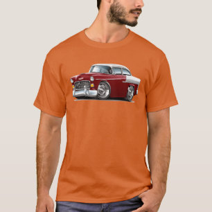 T-shirt Chemise drôle de voiture bordeaux Chevy Belair 195