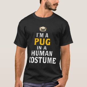T-shirt Chemise drôle d'Halloween Pug dans un costume huma
