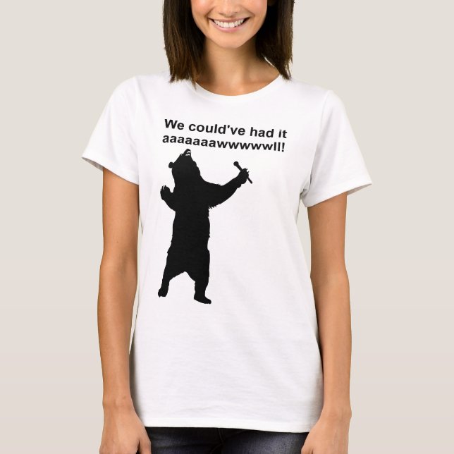 T-shirt Chemise drôle d'ours qui chante (Devant)