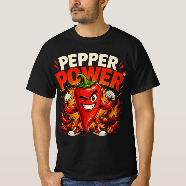 T-shirt Chemise drôle et épicée Pepper Power (Devant)