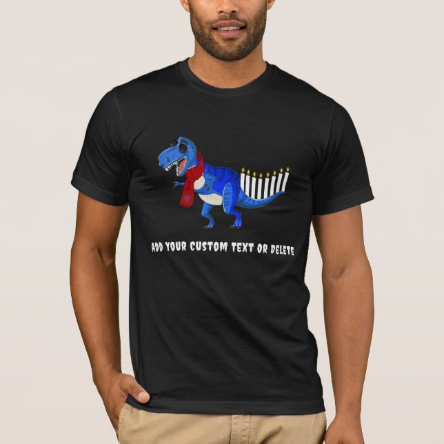 T-shirt Chemise Drôle Hanoukka Menorosaurus Rex Dinosaur (Devant)
