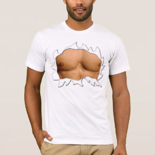 T-shirt Chemise drôle muscle transparente à travers déchir