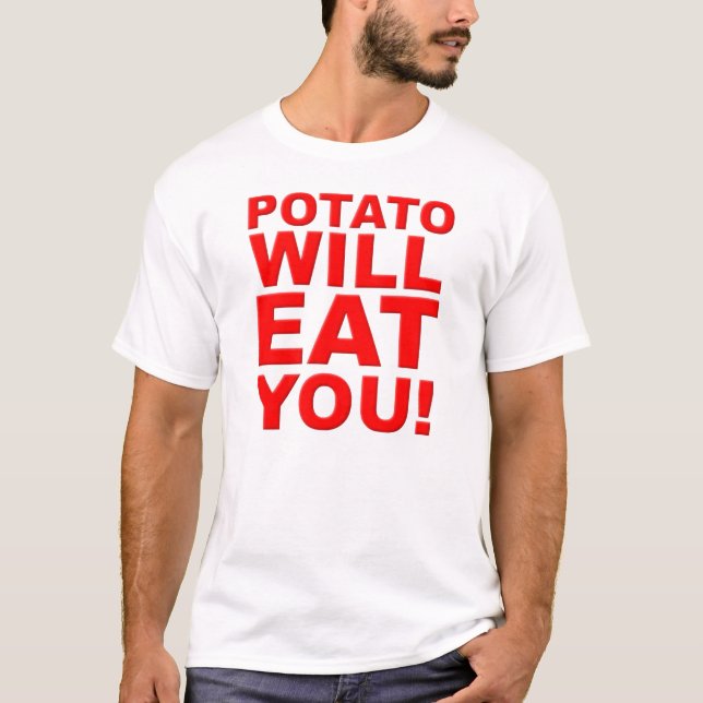 T-shirt Chemise Drôle Patate Va Te Manger (Devant)