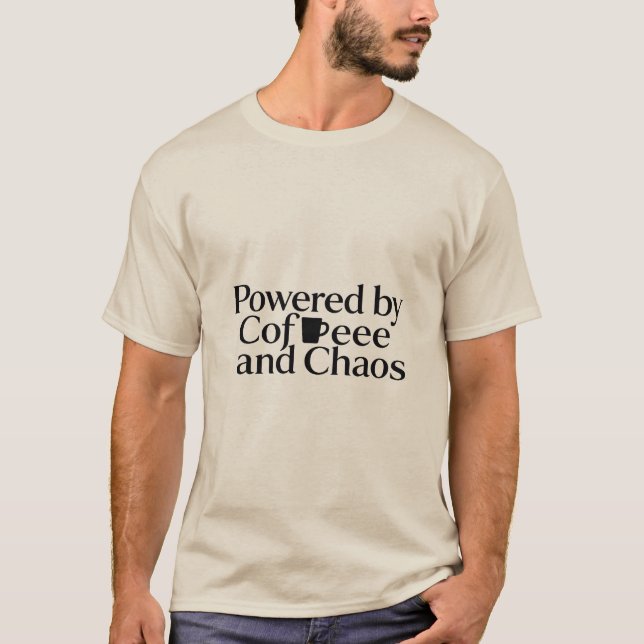 T-shirt Chemise drôle pour enseignant «Propulsé par le caf (Devant)
