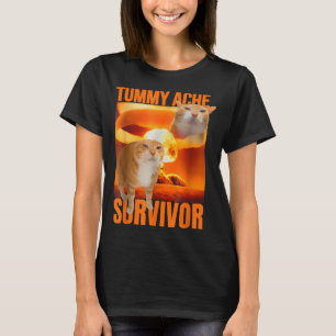 T-shirt Chemise drôle survivant de mal de ventre de chat M