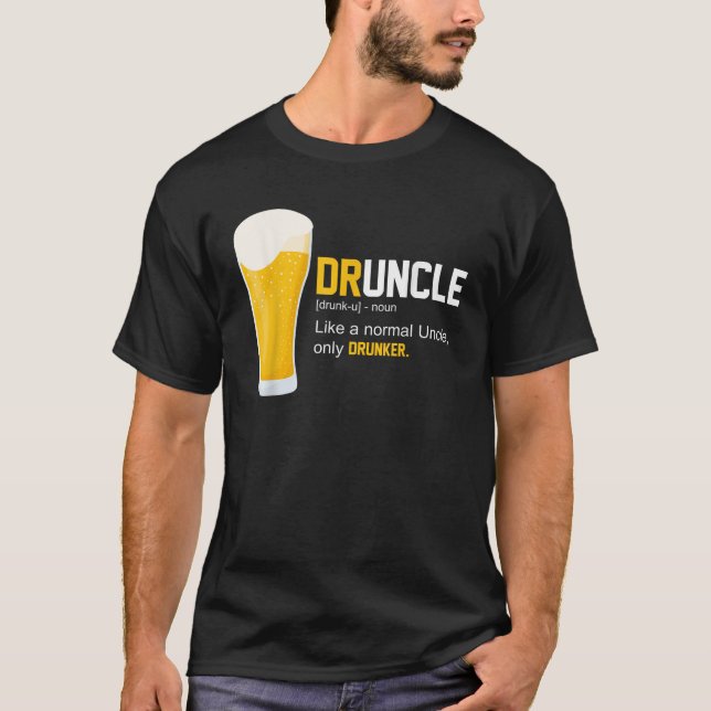 T-shirt Chemise Druncle Drôle Oncle Drunk Définition Citat (Devant)