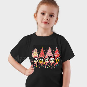 T-Shirt Chemise DTF Mickey Mouse arbre de Noël