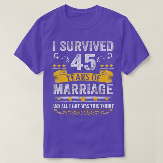 T-shirt Chemise du 45e anniversaire du Mariage Couples Mar (Design devant)