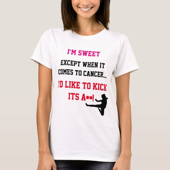 T-shirt Chemise du bout du Cancer de coup-de-pied (Devant)
