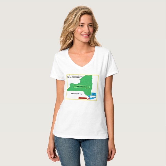 T-shirt Chemise du clivage NYS des femmes disponible dans (Devant entier)