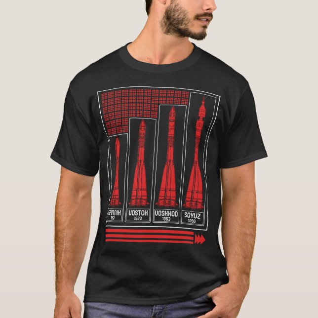T-shirt Chemise du communisme, fusée spatiale Soyouz Russi (Devant)