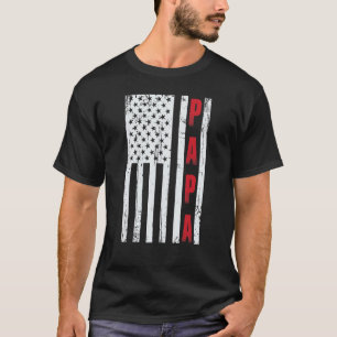 T-shirt Chemise du drapeau américain fière papa pour homme