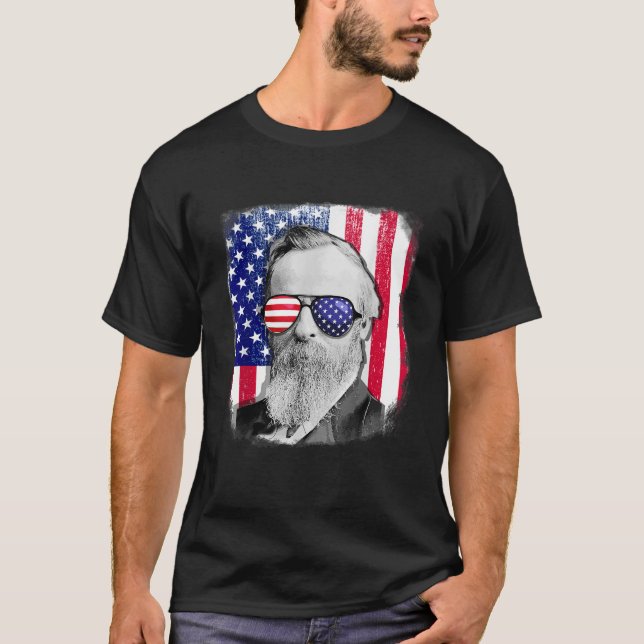 T-shirt Chemise du drapeau américain Rutherford B Hayes 4  (Devant)