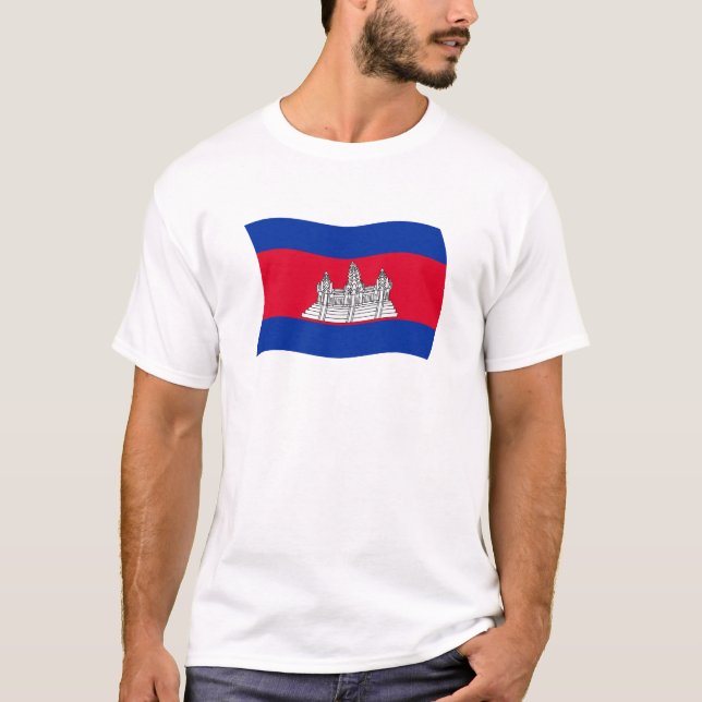 T-shirt Chemise du drapeau cambodgien (Devant)