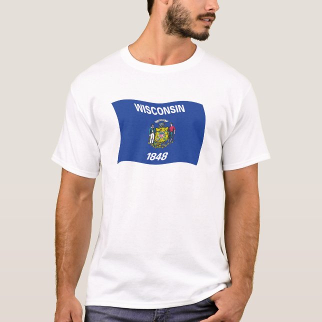 T-shirt Chemise du drapeau du Wisconsin (Devant)