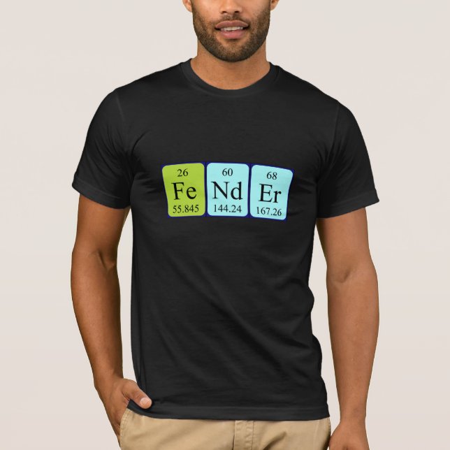 T-shirt Chemise du nom de la table périodique (Devant)