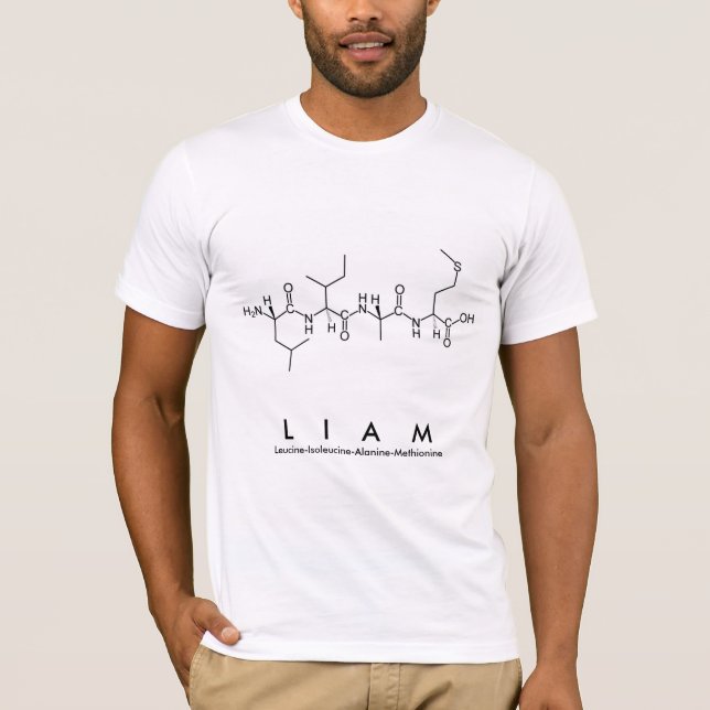 T-shirt Chemise du nom du peptide de Liam (Devant)