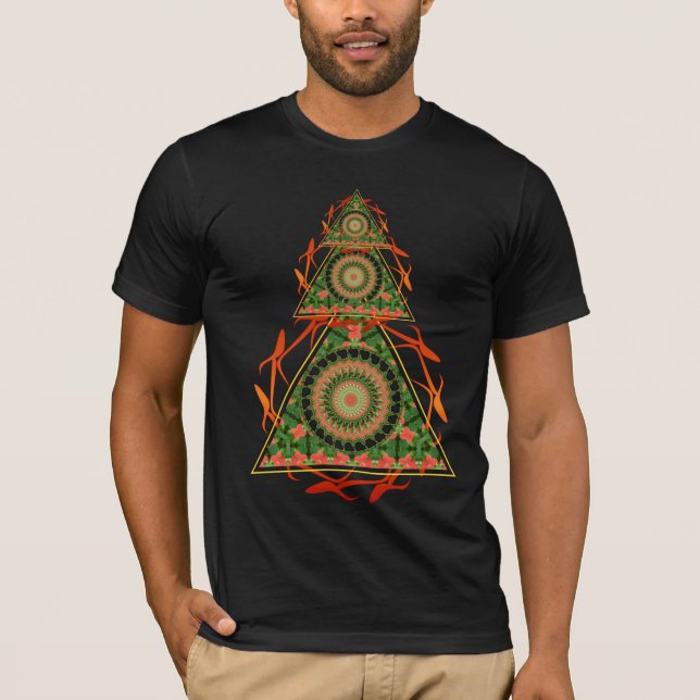 T-shirt Chemise du Nouvel Âge Psychédélique Tri-Angles (Devant)