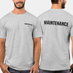 T-shirt Chemise du personnel d'entretien Nom personnalisé