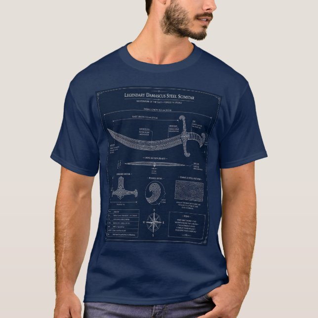T-shirt Chemise du plan de la scimitar de Damas (Devant)