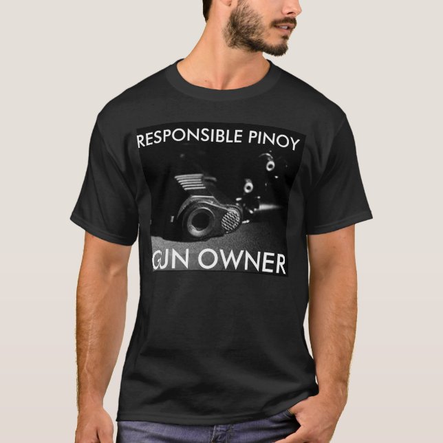 T-shirt Chemise du propriétaire responsable d'un pistolet  (Devant)