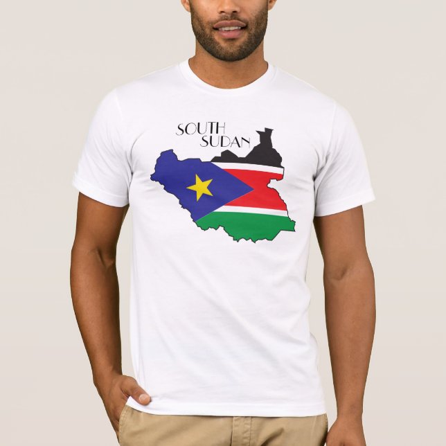 T-shirt Chemise du sud de Drapeau-Carte du Soudan (Devant)