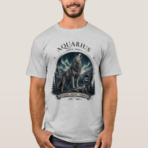 T-shirt Chemise du zodiaque Loup Verseau
